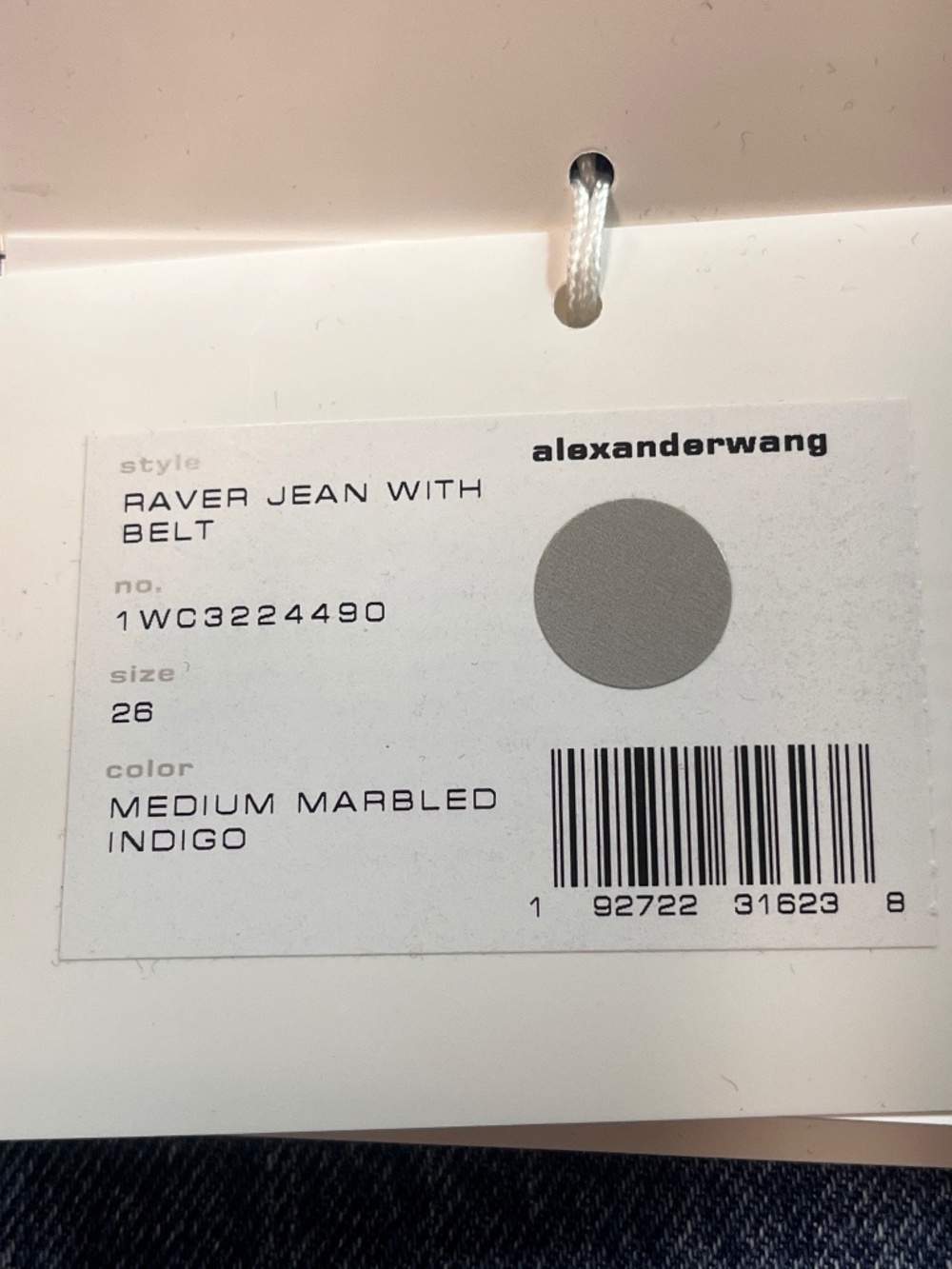 NWT Alexander Wang Raver High-rise Belted Wide Leg Jeans Sz 26 - Picture 5 of 15
